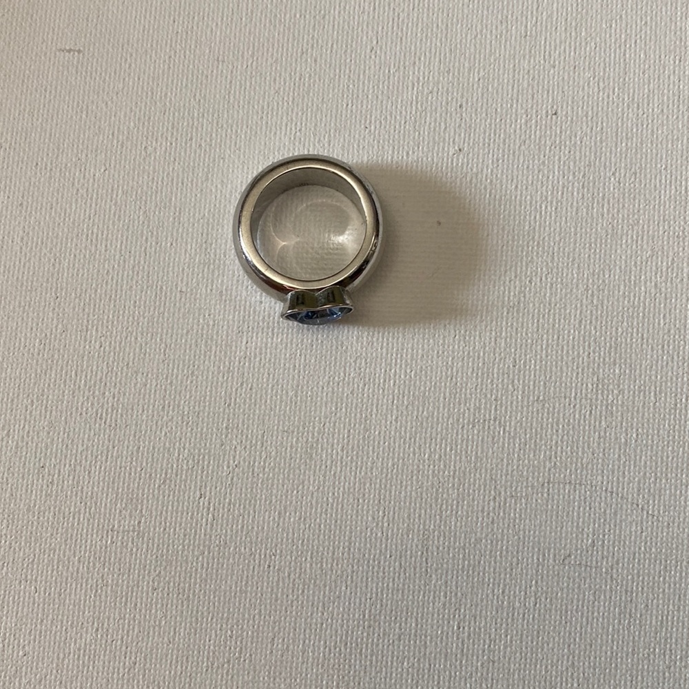 Y2k blue heart ring